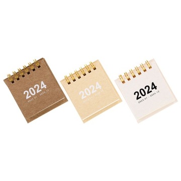 3 шт. Настольный календарь на 2024 год, ежемесячная небольшая декоративная бумага для ежедневного использования