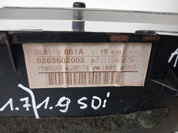 фото thumb №9, Спидометр приборы vw polo iii 1.7 1.9 sdi 6n0919861a