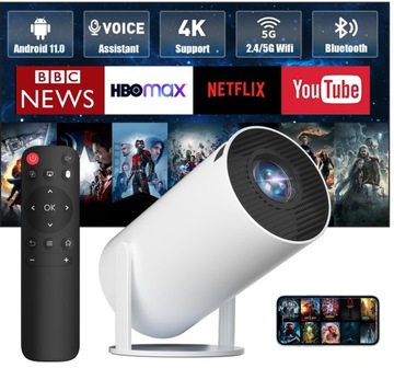 ПРОЕКТОР ANDROID TV WIFI FULL HD ПОРТАТИВНЫЙ УМНЫЙ ВРАЩАЮЩИЙСЯ ДИНАМИК