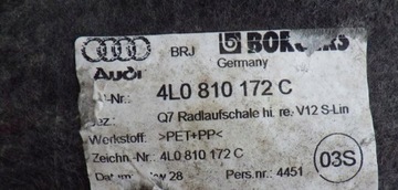 фото thumb №11, Подкрылок правый зад правые s-line audi q7 4l0810172c