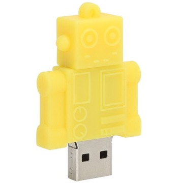 Портативный USB-накопитель, желтый мультяшный робот, большой палец для хранения информации