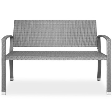 ŁAWKA OGRODOWA POLYRATTAN MEBLE OGRODOWE SZARA