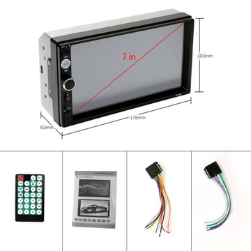 7023B с 12 светодиодами Радио 2 Din MP5 7 Bluetooth FM Aux