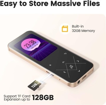 MP3 AGPTEK AO9X 32 ГБ РОЗОВЫЙ + КАРТА ПАМЯТИ 128 ГБ БЕСПЛАТНО!