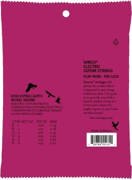 MARTIN D930 DARCO ELECTRIC EXTRA LIGHT СТРУНЫ ДЛЯ ЭЛЕКТРИЧЕСКОЙ ГИТАРЫ