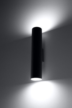 Kinkiet ISSA 2 Czarna Oprawa Ścienna Lampa LED