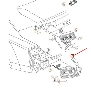 фото thumb №6, Обслуживание лампы задней vag audi a8 s8 quattro оригинальный 4h0941780c4pk