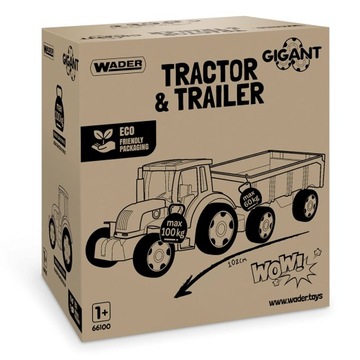 Gigant traktor z przyczepą 66100 pojazd Wader ciągnik rolniczy duży