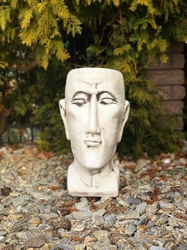 Садовая фигура из бетона Головка цветочного горшка