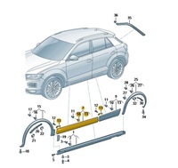 фото thumb №1, Накладка дверь правый перед vw t-roc oe: 2ga854940afryp