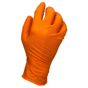 ПЕРЧАТКИ ЗАЩИТНЫЕ НИТРИЛОВЫЕ GRIPZZLY оранжевые GRIP OUTLINE M 50 шт.
