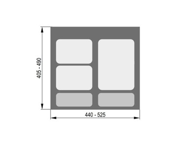 Папка-сортировщик для мусорных корзин PRAKTIKO для ящика 60 см 1x15+2x7L