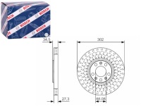 фото thumb №1, Тормозные диски тормозные 2szt. перед peugeot rcz 1.6 2.0d 03.10-12.15 bosch