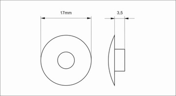 Zaślepka MIMOŚRODU 17mm | torx 100szt BRĄZ CIEMNY