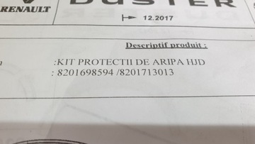НАКЛАДКА НА КРЫЛО ДВЕРИ DACIA DUSTER I 8201698594