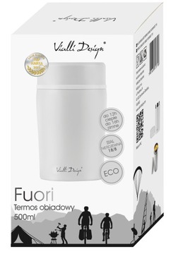VIALLI ВАКУУМНЫЙ ТЕРМОС ДЛЯ ПИЩИ FUORI FOOD 0,5 л БЕЛАЯ СТАЛЬ