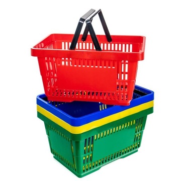 Koszyk sklepowy zakupowy plastikowy 22L zielony marketowy Mega-M