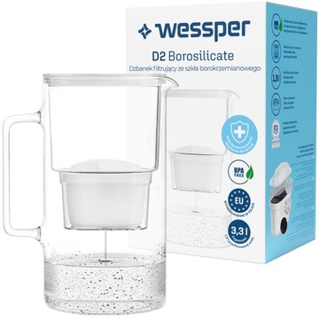Стеклянный фильтр-кувшин Wessper aquamax 3,3 л + 4 фильтра Wessper aquamax