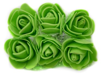 ПЕННЫЕ РОЗЫ, БОЛЬШИЕ ЦВЕТЫ, 72 ШТ, зеленые
