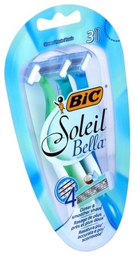 Maszynki wielorazowe do golenia damskie 4 OSTRZA Bic Soleil Bella 3 szt.