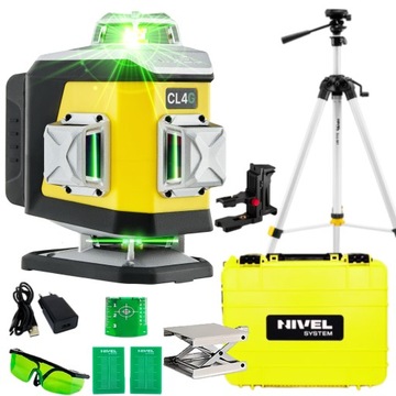 Laser krzyżowy nivel cl4g zielony poziomica laserowa laser budowlany statyw