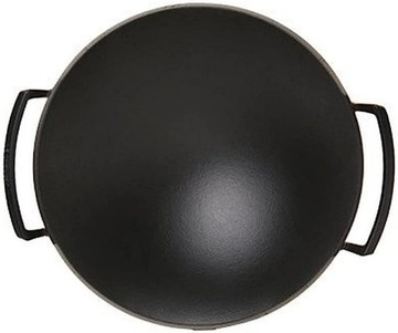Чугунный вок Le Creuset 36 см, эмалированный огнем, с крышкой