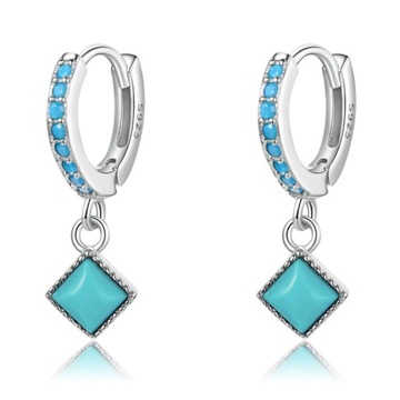 Серебряные серьги БИРЮЗОВЫЕ КАПЛИ ВИНТАЖ S925