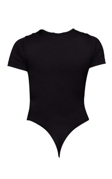 PRETTYLITTLETHING BODY CZARNE Z NAPISEM KRÓTKI RĘKAW RM D564103