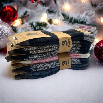 3 пары теплых шерстяных РОЖДЕСТВЕНСКИХ НОСОК Thermo ALPAKA SOCKS 39 - 41