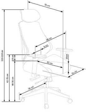 Вращающийся офисный стул ERGONOMIC HASEL, черный, спинка из профилированной сетки