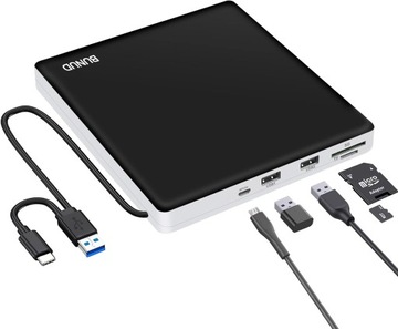BUNUD CT10 Внешний привод CD/DVD, USB 3.0 и ВЫХОД Type-C