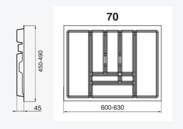 ВСТАВКА ДЛЯ СТОЛОВЫХ ПРИБОРОВ BLUM ORGANIZER PRO 70 В ЯЩИК