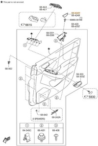 фото thumb №2, Заглушка ниша ручки дверь перед правая mazda cx-5 ke 2014-2017 оригинал