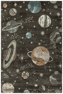 140x190 см ГРАФИТОВЫЙ КОВЕР LIMA PLANETS SPACE GALATICA