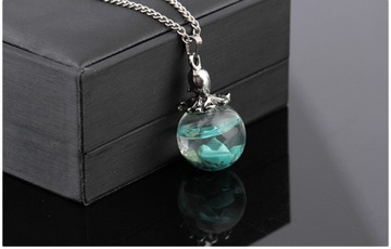 Стеклянный кулон Time Gem Сферический Творческий Осьминог Бирюзовый