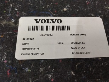 фото thumb №8, 32149022 оббивка кришки багажника volvo s60 iii 2.0 м'який гібрид