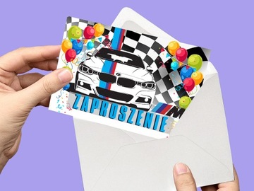 ZAPROSZENIE BMW M3 ALPINA NA URODZINY DZIECKA + KOPERTA GRATIS