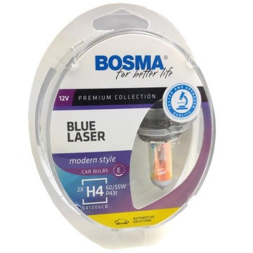 BOSMA H4 12V 60/55W СИНИЕ ЛАЗЕРНЫЕ ЛАМПОЧКИ 2 ШТ.