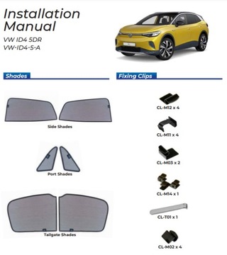 фото thumb №16, Шторки солнечный vw id.4 5d 2020- защитные накладки ролеты солнцезащитный