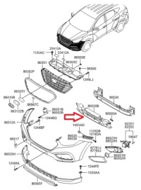 фото thumb №10, Hyundai tucson ix 2012- абсорбер бампера передний (наполнитель, пенопласт бампера) oem номер