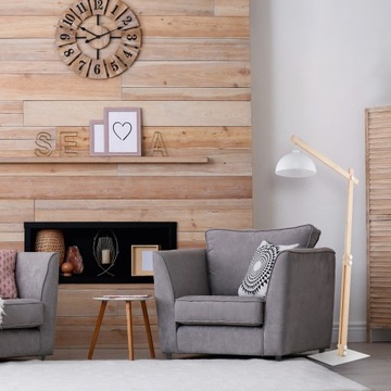 Lampa Podłogowa OSLO Biały Metalowy Klosz 1xE27 180cm Design Dom Do Salonu