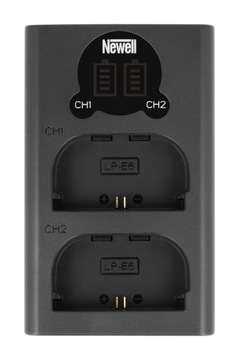 Комплект Newell: зарядное устройство + 2 аккумулятора Canon LP-E6N.