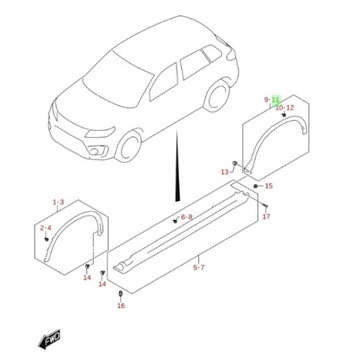 фото thumb №11, Suzuki vitara iii 2015- планка крыльев перед левая