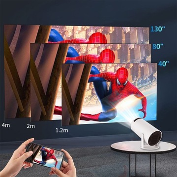 Мини-портативный 4K-проектор ANDROID 11 WIFI Белый