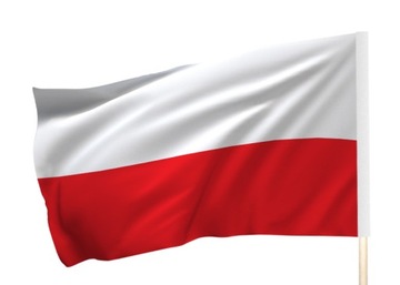 Polska Flaga Narodowa 90x60 cm Flagi Polski Poland - TUNEL na kij