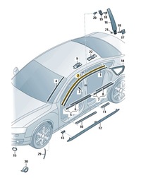 фото thumb №1, Прокладка рамы крыша правая audi a7 c7 aso оригинал