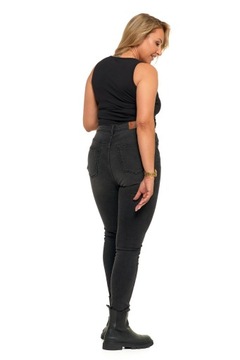 JEANSY damskie SKINNY z Wysokim Stanem Slim Spodnie Bawełniane MORAJ r. 38