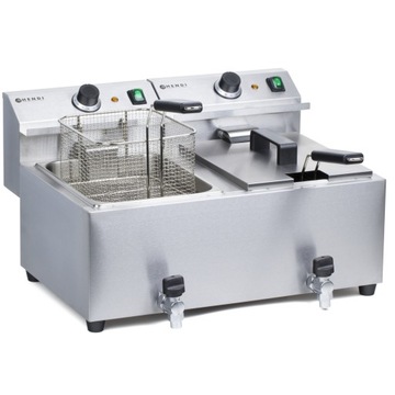 Фритюрница с краном 2 × 8 л HENDI 16л 230В/3500Вт