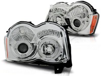 фото thumb №1, Лампи перед передні фари jeep grand cherokee 2008- хром led світлодіодний