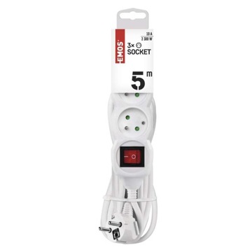 EMOS P1315 Удлинитель с выключателем 3 Sockets 5M